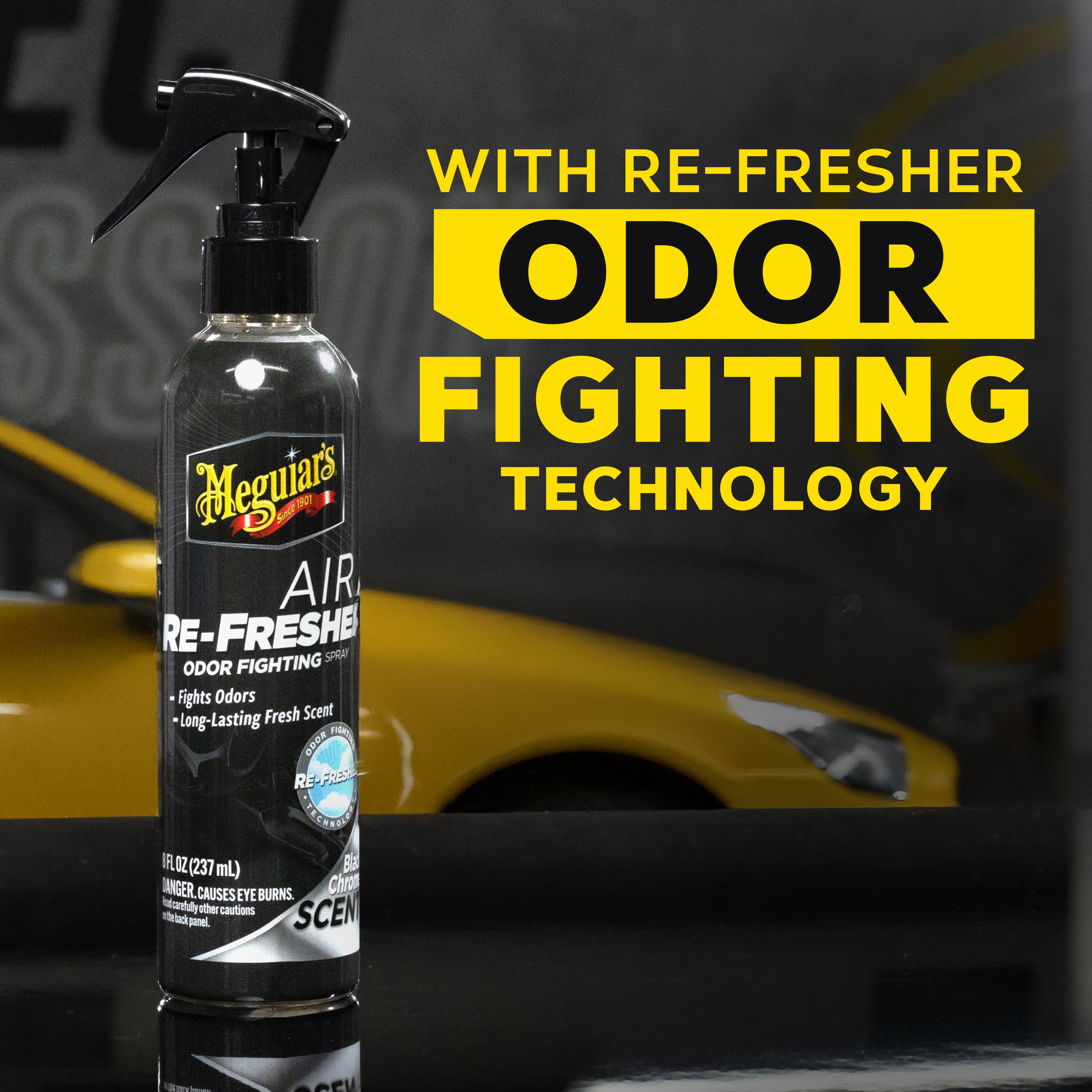 Meguiar's Air Re-Fresher Odor Fighting Spray - Black Chrome Scent